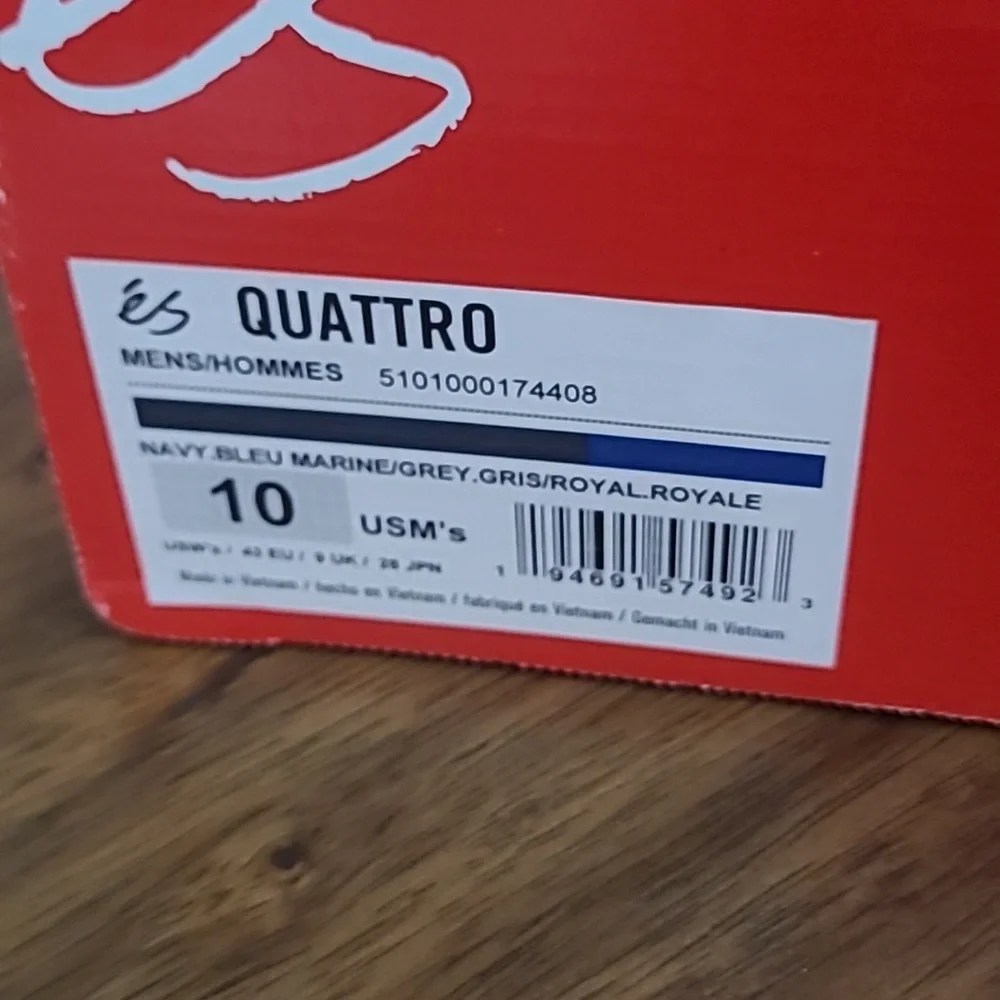 ES Quattro  Mens Blue Synthetic Skate Inspired Sneakers Shoes Size 10